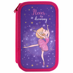 Пенал ЮНЛАНДИЯ, 2 отделения, ламинированный картон, 19&times;11 см, &laquo;Dancing girl&raquo;, 270885