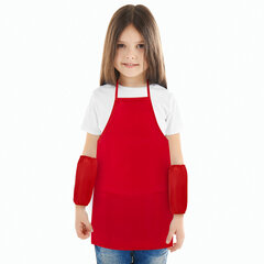 Накидка фартук с нарукавниками для труда ПИФАГОР, 3 кармана, уменьшенный размер, 39&times;49 см, красный, 270919