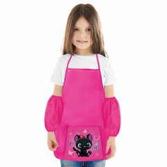 Накидка фартук с нарукавниками для труда ПИФАГОР, 1 карман, 46&times;54 см, &laquo;Black kitten&raquo;, 270922