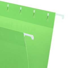 Подвесные папки А4 (350&times;240 мм) до 80 л., КОМПЛЕКТ 10 шт., зеленые, картон, STAFF, 270929