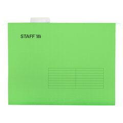 Подвесные папки А4 (350&times;240 мм) до 80 л., КОМПЛЕКТ 10 шт., зеленые, картон, STAFF, 270929