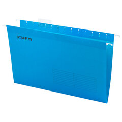 Подвесные папки А4/<wbr/>Foolscap (404&times;240 мм) до 80 л., КОМПЛЕКТ 10 шт., синие, картон, STAFF, 270933