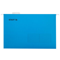 Подвесные папки А4/<wbr/>Foolscap (404&times;240 мм) до 80 л., КОМПЛЕКТ 10 шт., синие, картон, STAFF, 270933