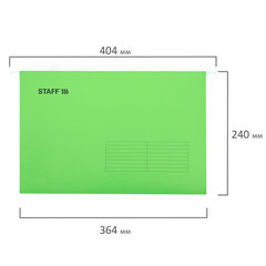 Подвесные папки A4/<wbr/>Foolscap (404&times;240 мм) до 80 л., КОМПЛЕКТ 10 шт., зеленые, картон, STAFF, 270934