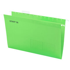 Изображение товара Подвесные папки A4/Foolscap (404×240 мм) до 80 л., КОМПЛЕКТ 10 шт., зеленые, картон, STAFF, 270934