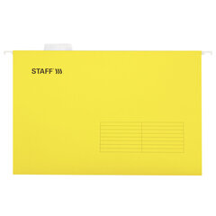 Подвесные папки A4/<wbr/>Foolscap (404&times;240 мм) до 80 л., КОМПЛЕКТ 10 шт., желтые, картон, STAFF, 270935