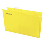 Подвесные папки A4/Foolscap (404х240 мм) до 80 л., КОМПЛЕКТ 10 шт., желтые, картон, STAFF, 270935