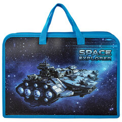Папка на молнии с ручками ЮНЛАНДИЯ А4, 1 отделение, пластик, ширина 45 мм, &laquo;Space explorer&raquo;, 270949