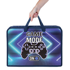 Папка на молнии с ручками ЮНЛАНДИЯ А4, 1 отделение, пластик, ширина 75 мм, &laquo;Game mode&raquo;, 270957