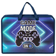 Папка на молнии с ручками ЮНЛАНДИЯ А4, 1 отделение, пластик, ширина 75 мм, &laquo;Game mode&raquo;, 270957