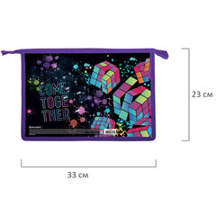 Папка для труда на молнии BRAUBERG А4, 2 отделения, органайзер, &laquo;Come together&raquo;, 270977