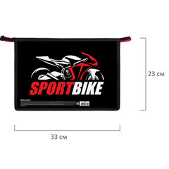 Папка для труда на молнии BRAUBERG А4, 2 отделения, органайзер, &laquo;Sport bike&raquo;, 270981