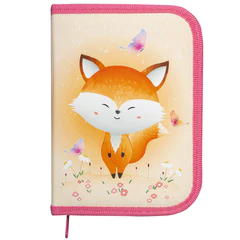 Пенал ПИФАГОР, 1 отделение, 1 откидная планка, полиэстер, 19&times;13 см, &laquo;Smiling fox&raquo;, 271014