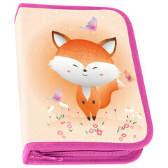 Пенал ПИФАГОР, 1 отделение, 1 откидная планка, полиэстер, 19&times;13 см, &laquo;Smiling fox&raquo;, 271014