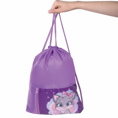 Мешок для обуви ЮНЛАНДИЯ, карман на молнии, 33&times;42 см, &laquo;Cute kitty&raquo;, 271053