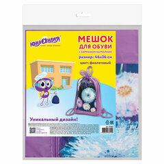 Мешок для обуви ЮНЛАНДИЯ с ручками, боковой карман на молнии, 46&times;36 см, &laquo;Flowers&raquo;, 271065