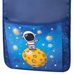 Кармашки-органайзер в шкафчик для детского сада ЮНЛАНДИЯ, с ПРОЗРАЧНЫМ КАРМАНОМ, увеличенный размер, 26&times;80 см, &laquo;Space dude&raquo;, 271071