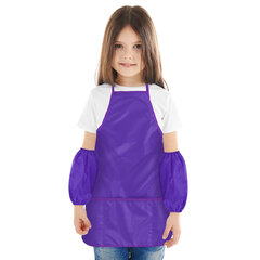 Накидка фартук с нарукавниками для труда ПИФАГОР, 3 кармана, увеличенный размер, 45&times;60 см, фиолетовый, 271093