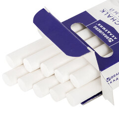 Мел белый круглый мягкий 10 штук, BRAUBERG &laquo;АКАДЕМИЯ&raquo;, картонная упаковка, европодвес (АЛГЕМ), 271147