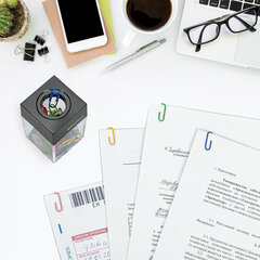 Скрепочница магнитная с 50 цветными скрепками 28 мм, РОССИЯ, BRAUBERG, 271178