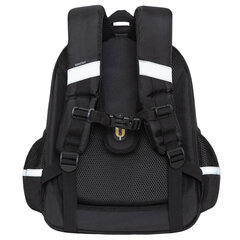 Ранец GRIZZLY анатомическая спинка, c брелоком, для девочек, "Кот и месяц", 36х28х20 см, RAz-286-1/1
