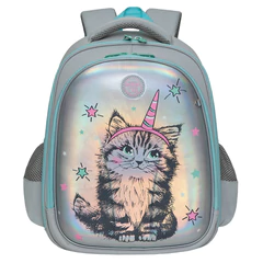 Ранец GRIZZLY анатомическая спинка, c брелоком, для девочек, &laquo;MAGIC CAT&raquo;, 36&times;28&times;20 см, RAz-286-2/<wbr/>1