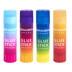 Клей-карандаш в градиентном корпусе BRAUBERG &laquo;Grade&raquo;, 21 г, PVP-основа, ассорти, 271247