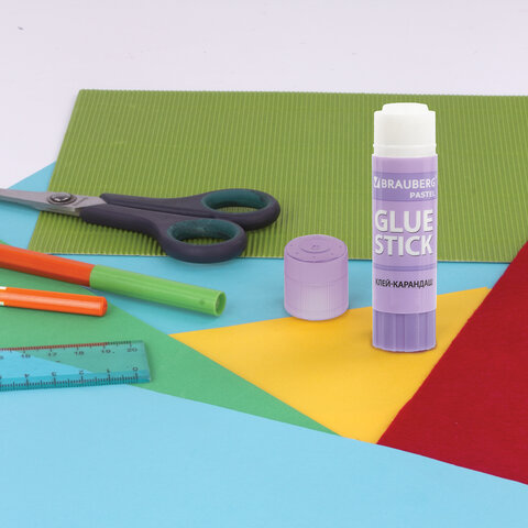 Клей-карандаш в пастельном корпусе BRAUBERG PASTEL, 15 г, PVP основа, ассорти, 271249