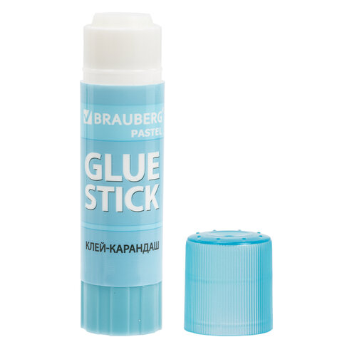 Клей-карандаш в пастельном корпусе BRAUBERG PASTEL, 15 г, PVP основа, ассорти, 271249