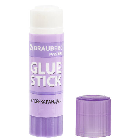 Клей-карандаш в пастельном корпусе BRAUBERG PASTEL, 15 г, PVP основа, ассорти, 271249