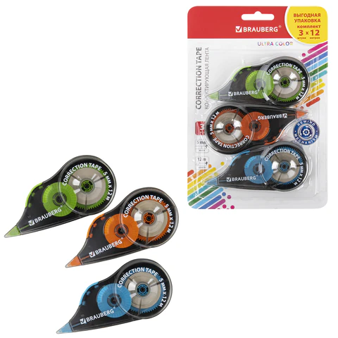 �������������� ����� BRAUBERG ULTRA COLOR, 5 �� x 12 �, �������� ���������, �������� �������� 3 ����� � ��������, 271253 �����