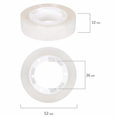 Клейкие ленты 12 мм х 33 м канцелярские STAFF CLASSIC, КОМПЛЕКТ 12 шт., прозрачные, 271259