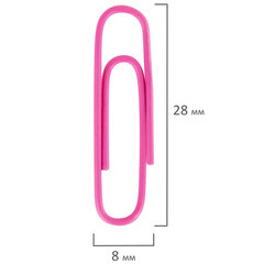 Скрепки EXTRA BRAUBERG 28 мм цветные 100 штук, 271313