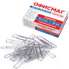 Изображение товара Большие скрепки ЭКСТРА ОФИСМАГ 50 мм цинк 50 штук офисные аксессуары
