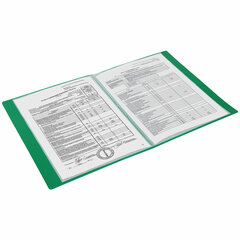 Папка 10 вкладышей BRAUBERG &laquo;Office&raquo;, зеленая, 0,5 мм, 271323