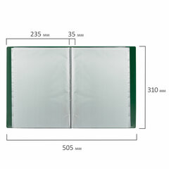 Папка 100 вкладышей BRAUBERG &laquo;Office&raquo;, зеленая, 0,8 мм, 271335