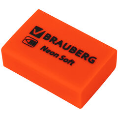 Ластики BRAUBERG NEON SOFT НАБОР 12 штук, размер ластика 31&times;20&times;10 мм, экологичный ПВХ, 271339