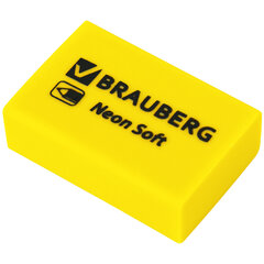 Ластики BRAUBERG NEON SOFT НАБОР 12 штук, размер ластика 31&times;20&times;10 мм, экологичный ПВХ, 271339