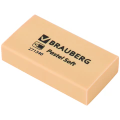 Ластики BRAUBERG PASTEL SOFT НАБОР 6 шт., размер ластика 45&times;25&times;10 мм, экологичный ПВХ, 271340