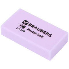 Ластики BRAUBERG PASTEL SOFT НАБОР 6 шт., размер ластика 45&times;25&times;10 мм, экологичный ПВХ, 271340