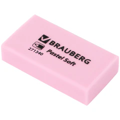 Ластики BRAUBERG PASTEL SOFT НАБОР 6 шт., размер ластика 45&times;25&times;10 мм, экологичный ПВХ, 271340