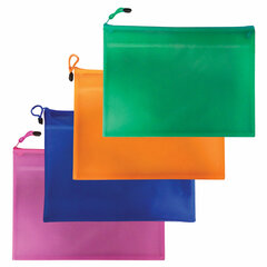 Папки-конверт СУПЕР КОМПЛЕКТ на молнии, 4 штуки А4 (335&times;243 мм), BRAUBERG &laquo;Energy&raquo;, 271349