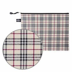 Папка-конверт СУПЕР КОМПЛЕКТ на молнии, 6 штук (А4 &mdash; 2 шт., А5 &mdash; 4 шт.), ткань в клетку, BRAUBERG, 271350