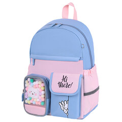 Рюкзак BRAUBERG PASTEL с термонашивками в комплекте, &laquo;Friendly bunnies&raquo;, голубой, 40&times;29&times;14 см, 271423