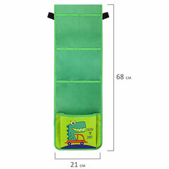 Кармашки-органайзер в шкафчик для детского сада ЮНЛАНДИЯ, 5 карманов, 21&times;68 см, &laquo;Crocodile&raquo;, 271432