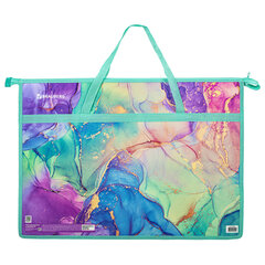 Папка для рисунков и чертежей с ручками BRAUBERG А3, пластик, молния сверху, &laquo;Marble&raquo;, 271435