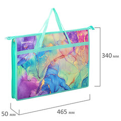 Папка для рисунков и чертежей с ручками BRAUBERG А3, пластик, молния сверху, &laquo;Marble&raquo;, 271435