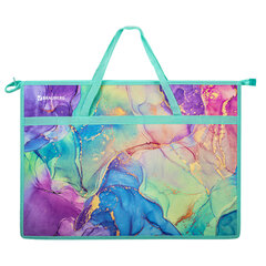 Папка для рисунков и чертежей с ручками BRAUBERG А3, пластик, молния сверху, &laquo;Marble&raquo;, 271435