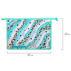 Папка для тетрадей ЮНЛАНДИЯ А4, 1 отделение, картон/<wbr/>пластик, блестки, на молнии, &laquo;Trendsetter&raquo;, 271443