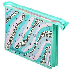 Папка для тетрадей ЮНЛАНДИЯ А4, 1 отделение, картон/<wbr/>пластик, блестки, на молнии, &laquo;Trendsetter&raquo;, 271443